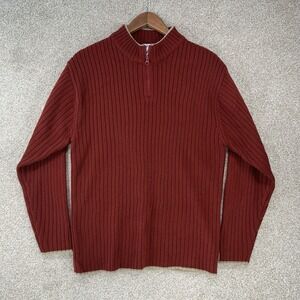 Gnarly VTG Y2K Skater Sweater 1/4 Zip Pullover Women's 18/20 Rust Red Retro